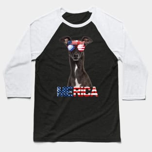 Merica Greyhound Dog American Flag 4Th Of July Baseball T-Shirt